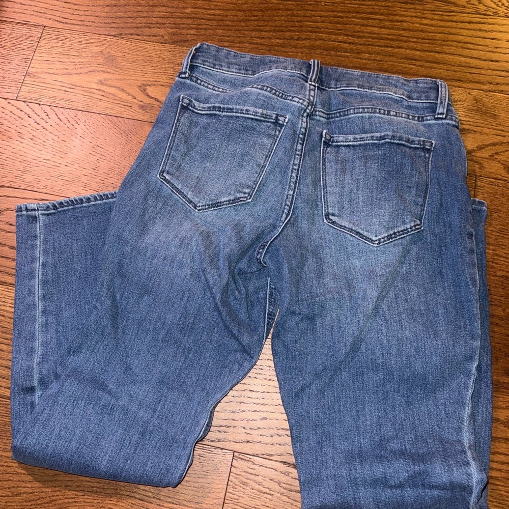 Old Navy Women's Blue Straight Leg Jeans - Picture 3 of 4